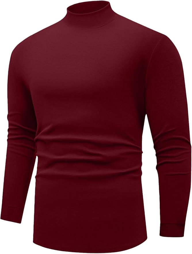 Sailwind Men's Mock Turtleneck Long Sleeve Shirt Cotton Basic Thermal Undershirt Lightweight Pullover