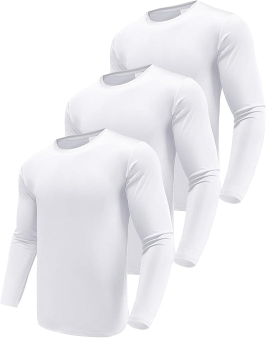 Men's 1, 3 or 5 Pack Performance Long Sleeve T-Shirts, UPF 50+ Sun Protection Shirts, Athletic Gym Workout Shirts for Running