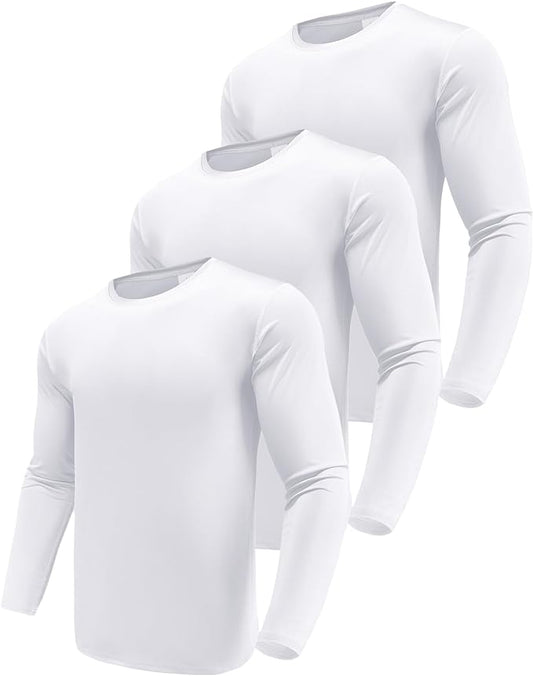 Men's 1, 3 or 5 Pack Performance Long Sleeve T-Shirts, UPF 50+ Sun Protection Shirts, Athletic Gym Workout Shirts for Running