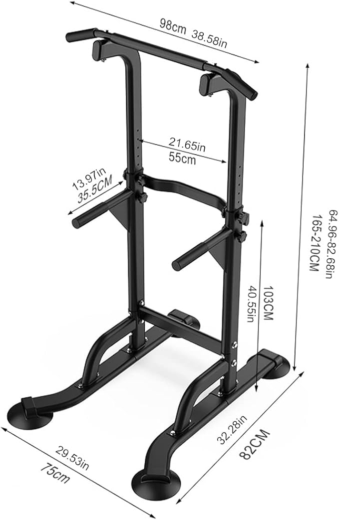 Power Tower Pull Up & Dip Station Multi-Function Home Strength Training Fitness Workout Station Height Adjustable