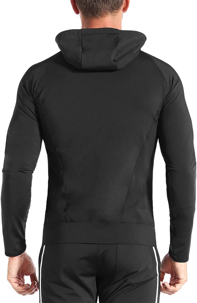 BROKIG Mens WindBreak Lightweight Running Jackets with Zip Pocket, Workout Track Hoodie Athletic Gym Sweatshirts Men