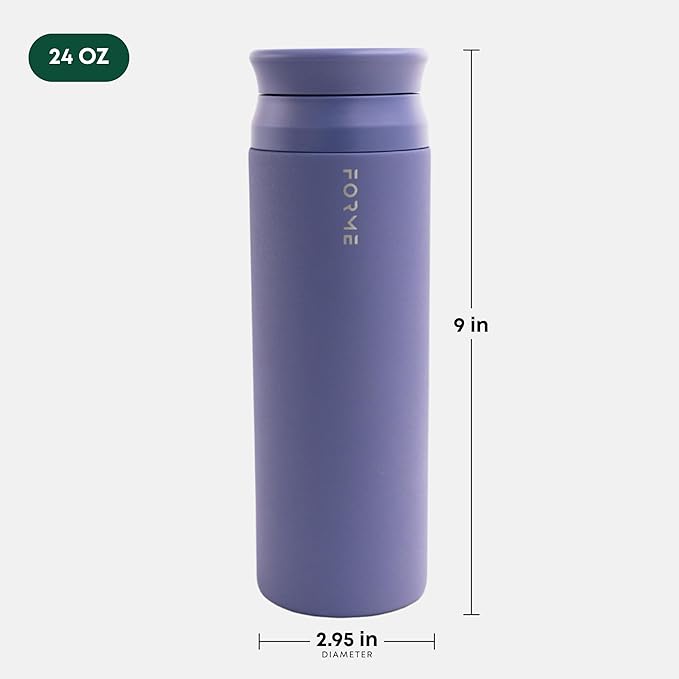FORME - Shaker, 700ml Stainless Steel Protein Shaker, Double Walled Vacuum Insulated, Cold and Hot Drinks, Silent & Leak Proof, Fits Most Cup Holders (Slate Blue)