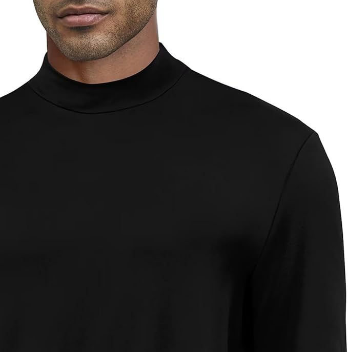 Men's Fashion Shirts Long Sleeve Mock Turtleneck T-Shirts Casual Thermal Undershirt Tops