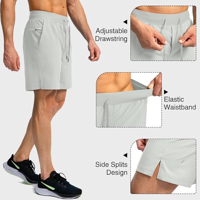 Men's Running Shorts with Zipper Pockets 9 Inch/ 7 Inch / 5 Inch Lightweight Quick Dry Gym Workout Athletic Shorts for Men