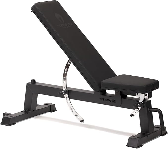 Titan Fitness Performance Series Adjustable Bench, Supports 650 LB Incline, Versatile Utility Bench for Home Gym Weightlifting,Strength Training, Flat, Incline, Upright Positions