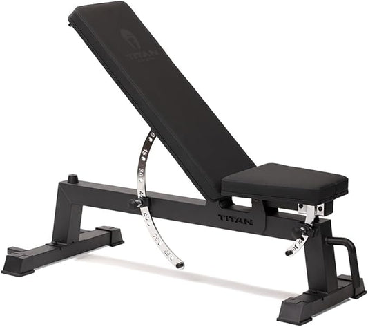 Titan Fitness Performance Series Adjustable Bench, Supports 650 LB Incline, Versatile Utility Bench for Home Gym Weightlifting,Strength Training, Flat, Incline, Upright Positions
