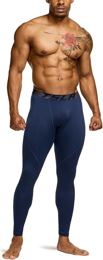TSLA Men's Thermal Compression Pants, Athletic Sports Leggings & Running Tights, Wintergear Base Layer Bottoms