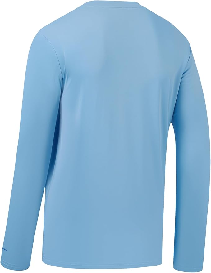 Men’s UPF 50+ Long Sleeve Performance T-Shirts Permanent UV Protective Quick Dry for Everyday Hiking Fishing Beach