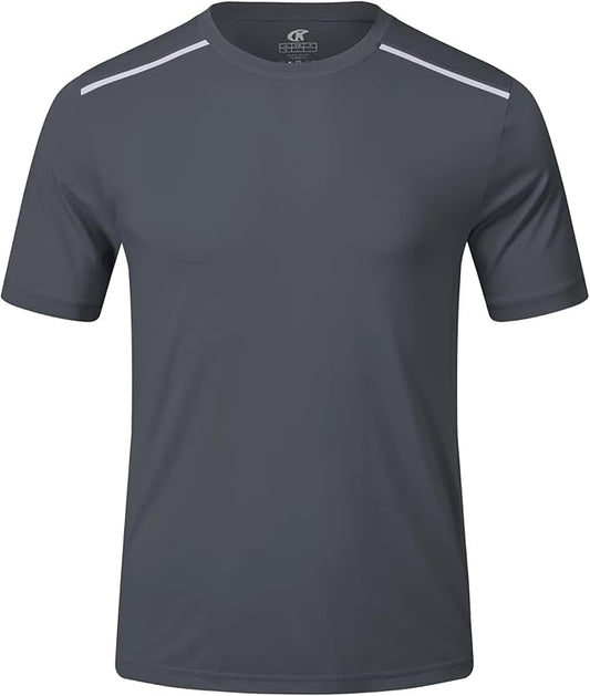 Yundobop Men's Athletic Workout T-Shirt Breathable Short Sleeve UPF 50+ Running Tee