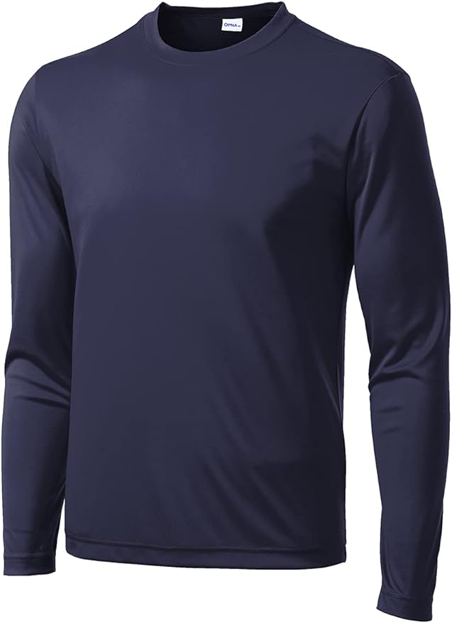 Men's Long Sleeve Moisture Wicking Athletic Shirts, Dry Fit Long Sleeve UV Protection Shirts Men for Workout, Running, Hiking