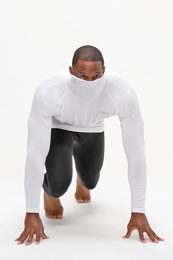 DEVOPS 2 Pack Men's Thermal Turtle Mock Neck Shirts, Compression Long Sleeve Tops and Hoodies