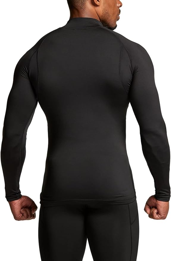 TSLA Men's Thermal Long Sleeve Compression Shirts, Mock/Turtleneck Winter Sports Running Base Layer Top