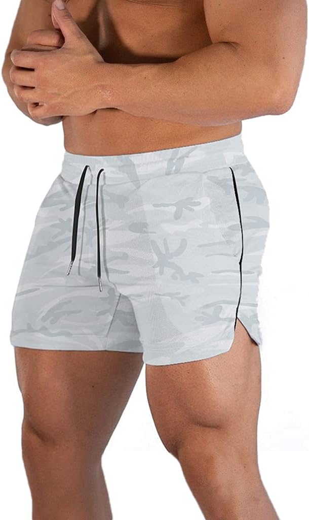 FLYFIREFLY Men's Gym Workout Shorts Running Lightweight Athletic Short Pants Bodybuilding Training