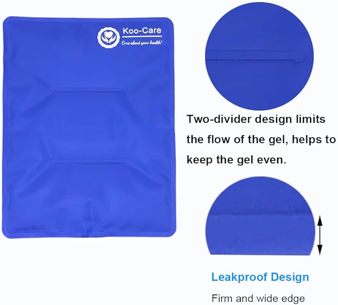 Koo-Care 2 Large Gel Ice Packs for Injuries Reusable Hot Cold Pack Wrap with Strap - Flexible Cold Compress for Shoulder Rotator Cuff, Hip, Knee Replacement Pain Relief Post-Surgery Recovery 11" x 14"