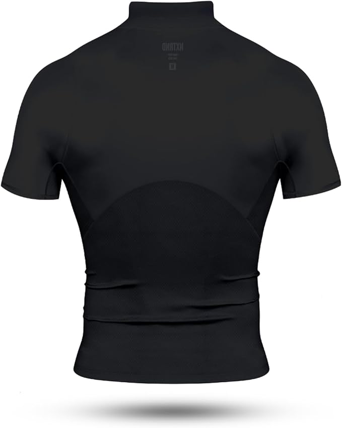 Nxtrnd Men's Turtleneck Compression T-Shirt, Short Sleeve Mock Neck