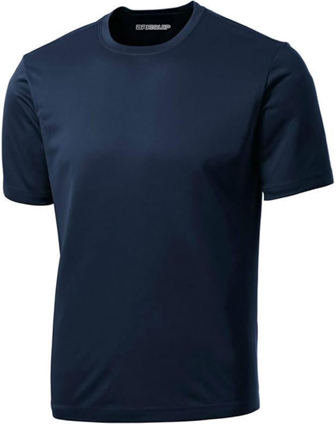 DRIEQUIP Men's Big & Tall Short Sleeve Moisture Wicking Athletic T-Shirts