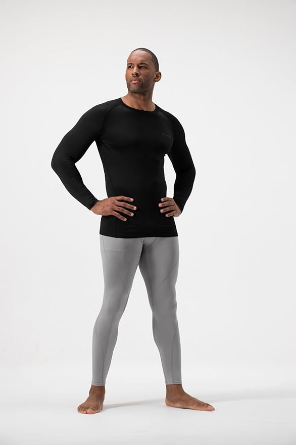DEVOPS 2 Pack Men's Thermal Long Sleeve Compression Shirts