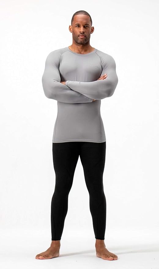 DEVOPS 2 Pack Men's Thermal Long Sleeve Compression Shirts
