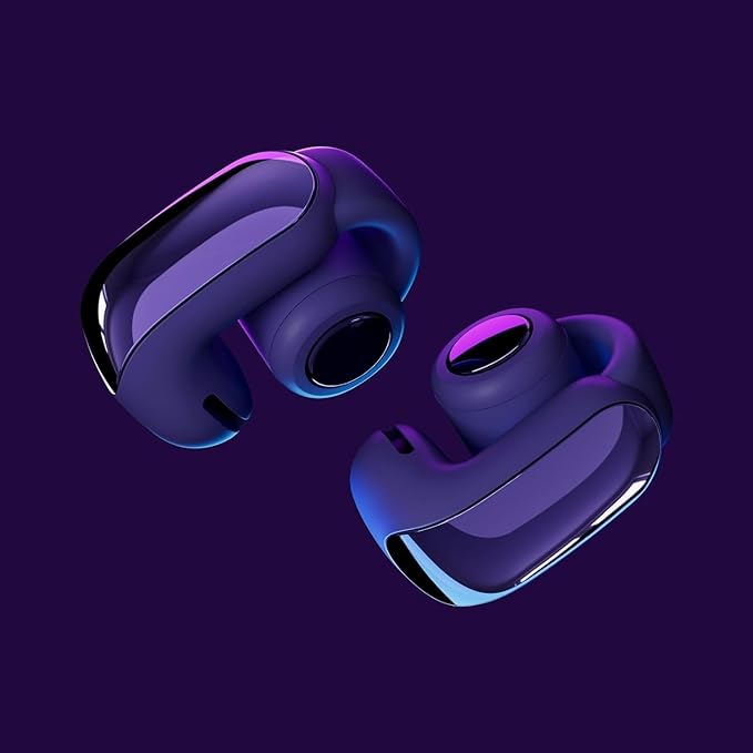 Bose Ultra Open Bluetooth Earbuds, True Wireless Earbuds with OpenAudio for Awareness, Clip On Design for Comfort, Immersive Audio, Up to 48 Hrs of Playtime + 20W Wall Charger (Midnight Violet)