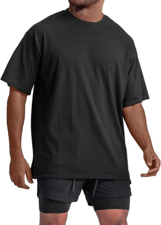 Men's Oversized Workout T-Shirts Lightweight Quick Dry Short Sleeve Tshirts Crew Neck Loose Fit Athletic Tops
