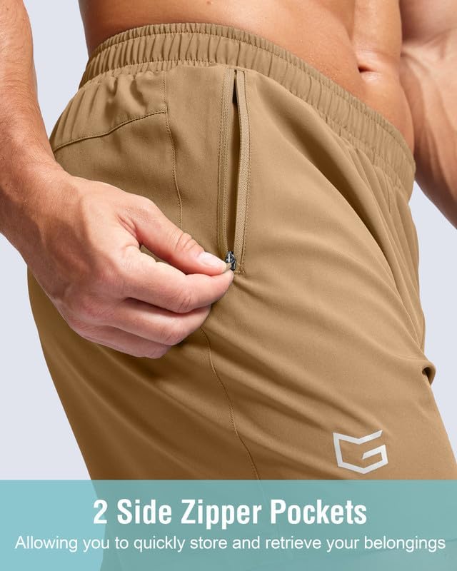 G Gradual Men's Athletic Running Shorts with Zipper Pockets Quick Dry 7"/ 5"/ 9" Workout Gym Shorts for Basketball Hiking