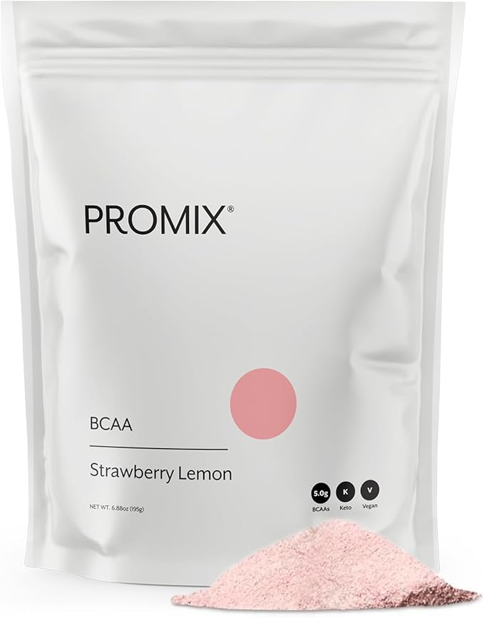 Promix BCAA Post-Workout Energy Powder - 5g Micronized BCAAs, Sugar Free, Plant Based, Vegan, Keto - Strawberry Lemon - 30 Servings (Pack of 1)