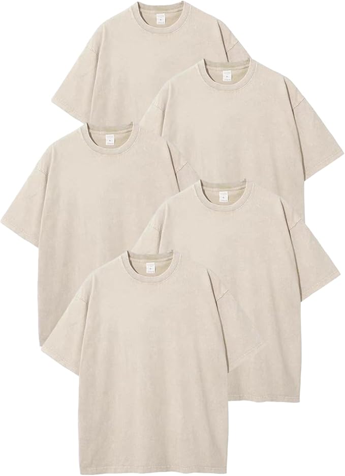 Workout T Shirts for Men Oversized Gym Loose Fit Tshirt Heavy Cotton Washed Vintage Faded Sleeping Tee Unisex Tops