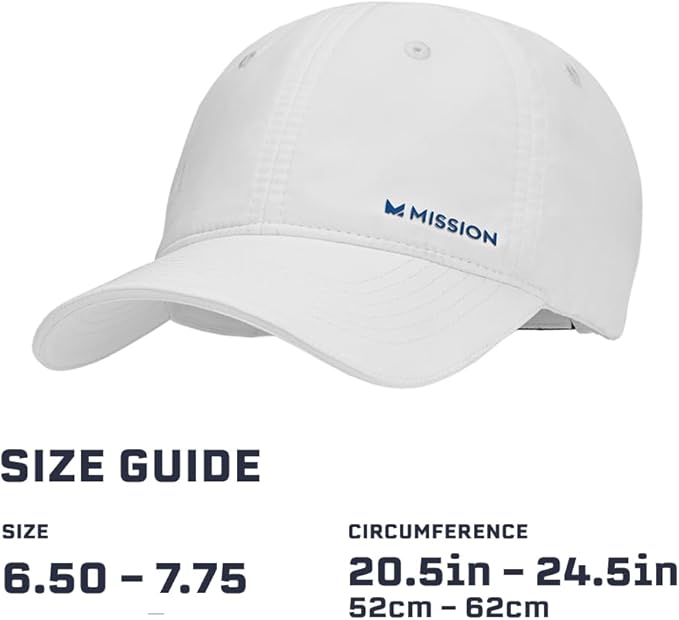 MISSION Cooling UPF Performance Hat - Unisex One Size Cap for Workouts, Golf & Running - Sweat & Water Activated Technology