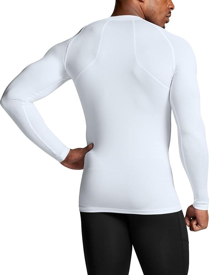ATHLIO Men's UPF 50+ Long Sleeve Compression Shirts, Water Sports Rash Guard Base Layer, Athletic Workout Shirt