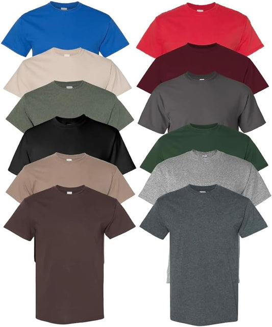 EVERYDAY TEES Men's Heavy Cotton Tee (Pack of 12), Assorted Mixed Color Small to 5XL