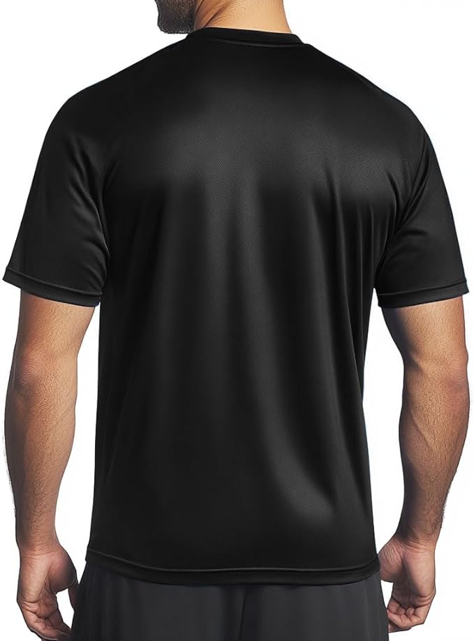 Instant Cooling Quick Dry Workout T-Shirt Men Coolmax Moisture Wicking Performance Crew Neck Running Comfort Tee