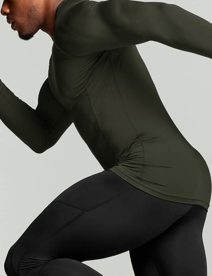 ATHLIO Men's UPF 50+ Long Sleeve Compression Shirts, Water Sports Rash Guard Base Layer, Athletic Workout Shirt