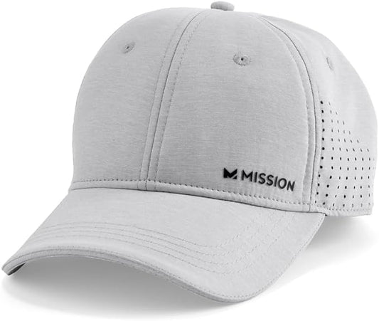 MISSION Cooling Vented Performance Hat Unisex One Size Cap for Workouts, Golf & Running, Sweat & Water Activated Technology