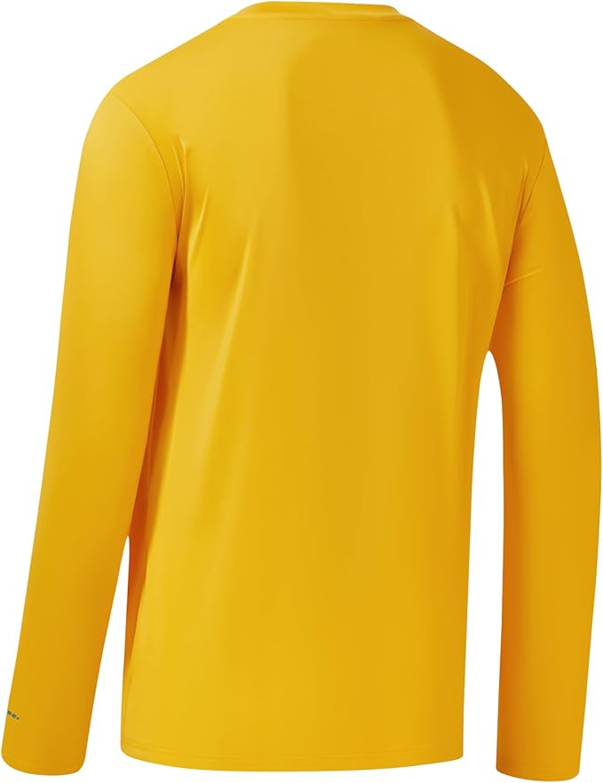 Men’s UPF 50+ Long Sleeve Performance T-Shirts Permanent UV Protective Quick Dry for Everyday Hiking Fishing Beach