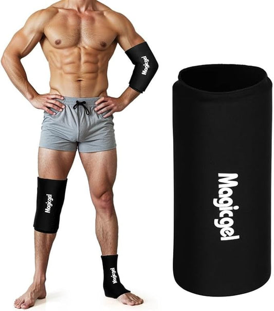 Magic Gel Medium Knee & Elbow Ice Pack Sleeve 1 Pack – Reusable Hot & Cold Compression Therapy Wrap for Joint Pain, Inflammation, and Recovery – Secure Fit for Adults