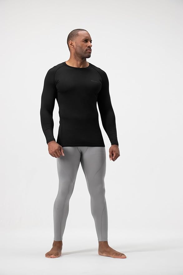 DEVOPS 2 Pack Men's Thermal Long Sleeve Compression Shirts