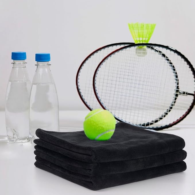 SINLAND Microfiber Gym Towels Sports Fitness Workout Sweat Towel Super Soft and Absorbent 3 Pack 16 Inch X 32 Inch