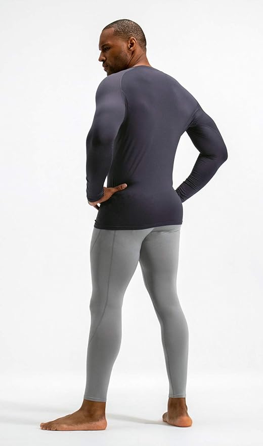 DEVOPS 2 Pack Men's Thermal Long Sleeve Compression Shirts