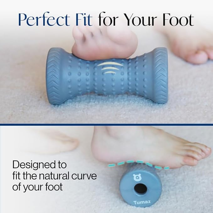 Tumaz Foot Roller for Plantar Fasciitis Relief，Foot Massage Roller for Alleviate Planter Facetious Pain,Arch Pain,Trigger Points & Deep Tissue, Portable - Reflexology Tool,Gray
