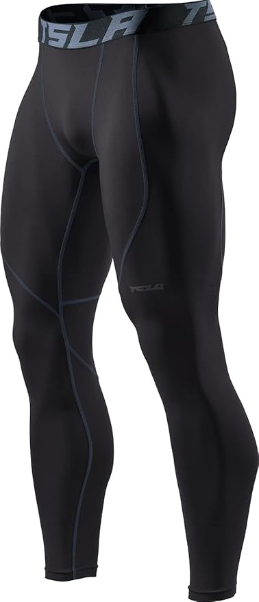 TSLA Men's Thermal Compression Pants, Athletic Sports Leggings & Running Tights, Wintergear Base Layer Bottoms