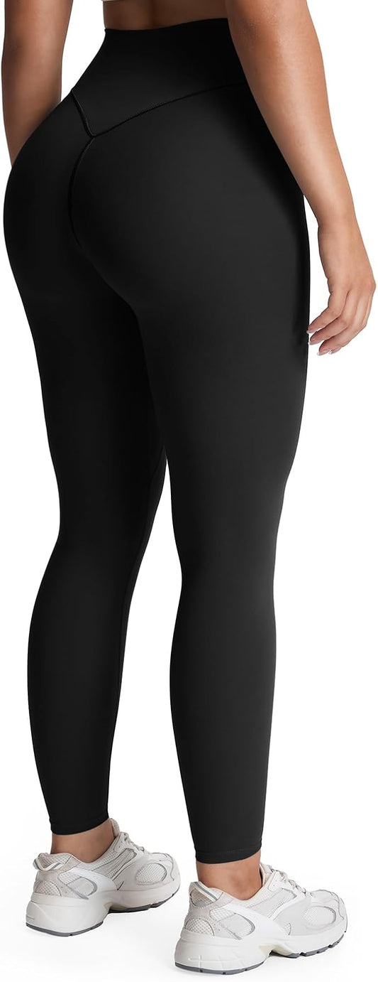Aoxjox High Waisted Workout Leggings for Women Tummy Control Buttery Soft Yoga Metamorph Deep V Pants 26"