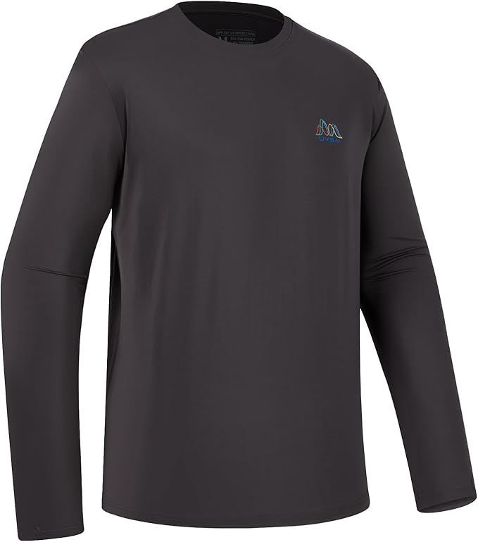Men’s UPF 50+ Long Sleeve Performance T-Shirts Permanent UV Protective Quick Dry for Everyday Hiking Fishing Beach