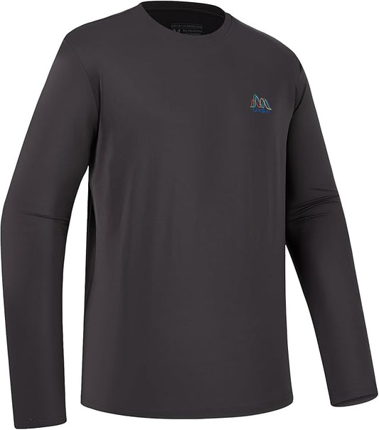 Men’s UPF 50+ Long Sleeve Performance T-Shirts Permanent UV Protective Quick Dry for Everyday Hiking Fishing Beach