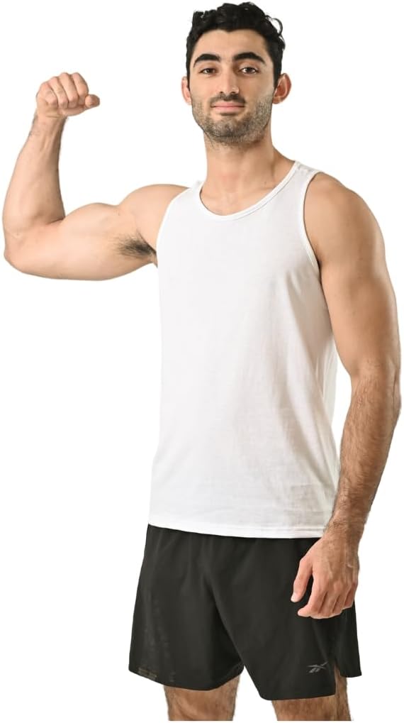 POFF Men’s Tank Top 3-Pack – Sleeveless Shirts for Gym & Workout, 100% Cotton Muscle Fit, Breathable Athletic Wear