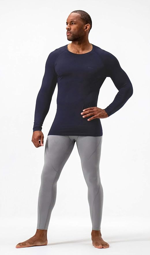 DEVOPS 2 Pack Men's Thermal Long Sleeve Compression Shirts