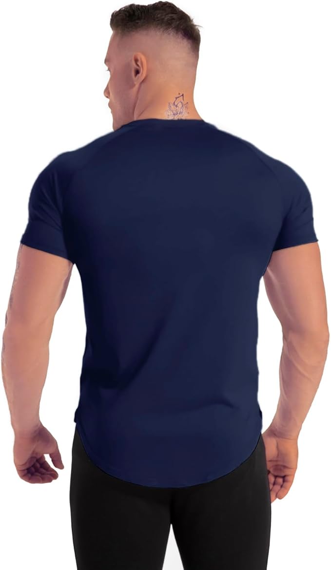 Men's 3pack Dry Fit Workout Gym Short Sleeve T Shirt Moisture Wicking Active Athletic Performance Running Shirts