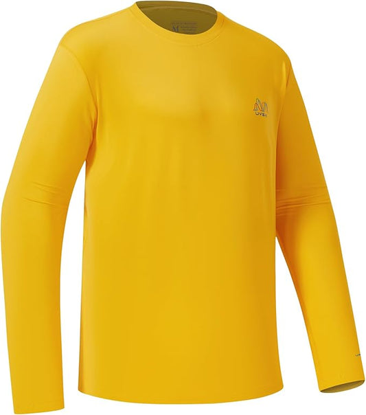 Men’s UPF 50+ Long Sleeve Performance T-Shirts Permanent UV Protective Quick Dry for Everyday Hiking Fishing Beach