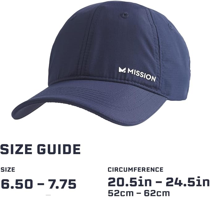 MISSION Cooling UPF Performance Hat - Unisex One Size Cap for Workouts, Golf & Running - Sweat & Water Activated Technology