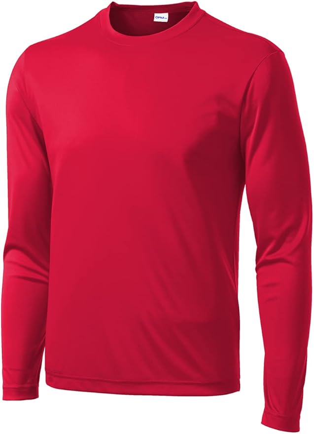 Men's Long Sleeve Moisture Wicking Athletic Shirts, Dry Fit Long Sleeve UV Protection Shirts Men for Workout, Running, Hiking