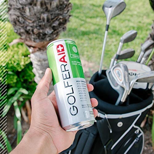 GOLFERAID Performance Blend, Up Your Golf Game, No Caffeine, Glucosamine, Turmeric, MSM, CoQ10, B-Complex, BCAAs and Electrolytes, 40 Calories, 100% Clean, Paleo, Vegan, 12-oz. cans (Pack of 24)